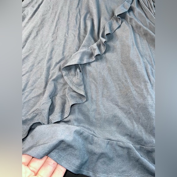 Hollister Slate Blue Ruffled Wrap Mini Dress Size Medium GUC - Picture 4 of 5